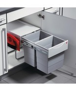 Hailo Double Waste Bin Tandem 40 Liters Pullout Under The Sink Space-Sav... - $3,909.81 MXN