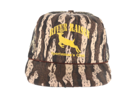 Vintage 90s River Raisin Sportsman Club Deer Buck Camouflage Trucker Hat Cap - £37.88 GBP
