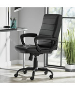 Leather office chair Mid-Back Manager&#39;s Office Chair, Black Mainstays ho... - $114.98