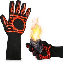 BBQ Grill Gloves, 1472°F Heat Resistant Barbecue Gloves Oven Mitts - £12.93 GBP