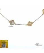 10K Gold Van Cleef Inspired Mother of Pearl Necklace - £435.08 GBP