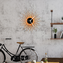 Large size contemporary wooden wall clock in shades of copper - Medusa c... - £127.09 GBP+