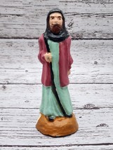 Vintage Chalkware One Shepard Nativity Figure Hand Painted 4.25&quot; Replace... - $93.28 MXN