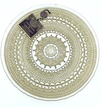 Turkish Glass 13&quot; Charger Plates Hand Painted Gold Lace Set of 3 NWT Cle... - £67.05 GBP