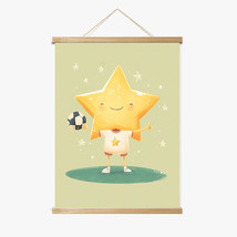 Star Soccer Player Magnetic Wood Frame Hanger by Dancing Littles Jungle - $39.99