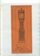 Blenheim Solid Oak Grandfather Hall Clock Ad Norris Alister &amp; Co Chicago... - $17.82