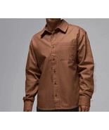 Air Jordan Essentials Button Down Long Sleeve Shirt Men&#39;s Brown Medium - €77,43 EUR