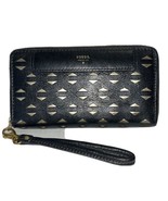 Fossil Wallet Black Leather Zip Around - $48.51