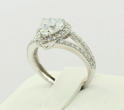 2.75Ct Heart Shape White Diamond Solid 925 Sterling Silver Halo Engagement Ring - £86.13 GBP
