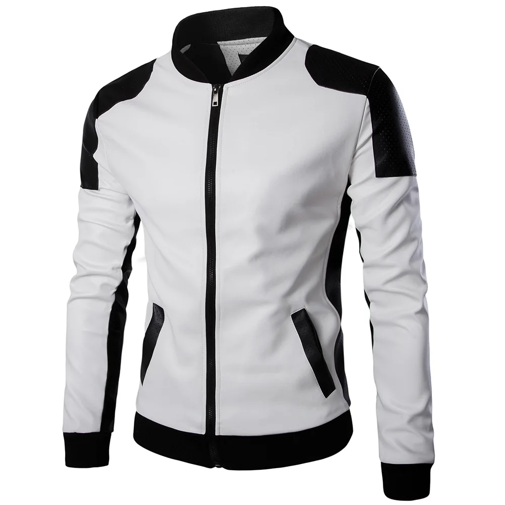 High-end Brand Men&#39;s Zipper Leather Jacket outdoor Slim Fit Short Coat J... - $1,597.83 MXN