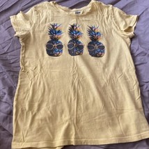 Old Navy Girls Shirt Size 14 Yellow Pineapples Chest 32” - $3.56
