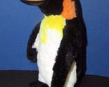 Rinco 9&quot; plush  Emperor penguin vinyl beak &amp; feet orange yellow accents - $9.89