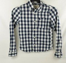 Abercrombie Boys Muscle Blue Plaid Long Sleeve Preppy Icon Shirt Medium - £10.95 GBP