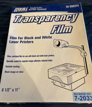 Quill Transparency Film Black &amp; White New, Factory Sealed 50 Sheets, 8.5... - £11.76 GBP