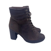 Timberland Camdale Field Boots Chunky Heels Suede Brown Lace Up Womens 8 - $59.39