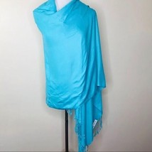 Victoria Holley Turquoise Embroidered Rayon Shawl Wrap - £27.63 GBP