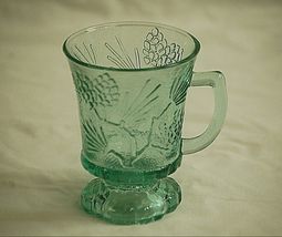 Old Vintage Ponderosa Pine Green by Tiara 4-1/2" Mug Textured Raised Pin... - $12.86