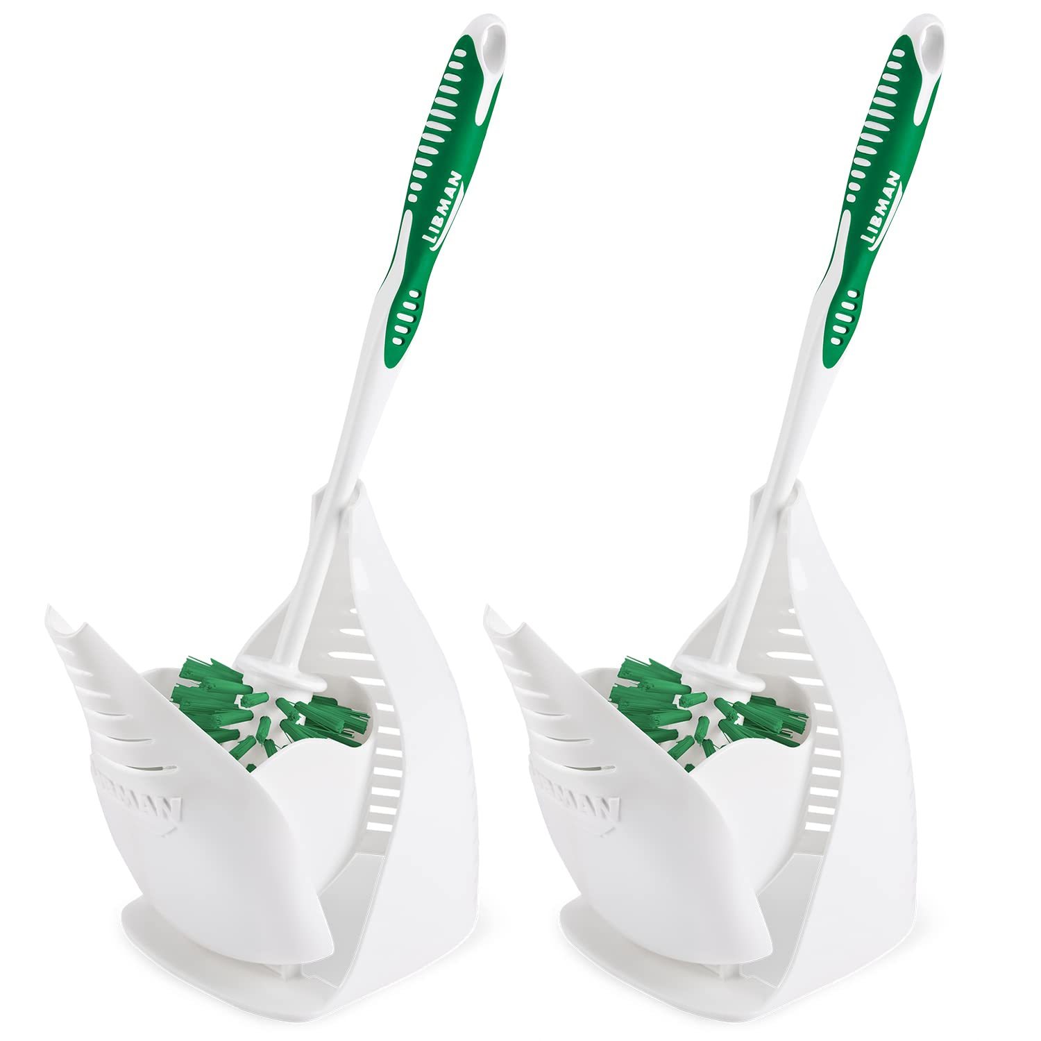Libman Designer Bowl Brush and Caddy - 2 Pack - Toilet Brush and Holder Set, Non