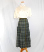 Vintage Yves Saint Laurent Designer Skirt Plaid Pleated Vintage Skirt Si... - £99.79 GBP