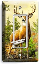 Whitetail Deer Buck Antlers Single Gfci Light Switch Wall Plate Cover Home Decor - £8.91 GBP