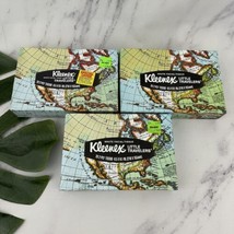 Kleenex Little Travelers Vintage Facial Tissue Box NOS Lot of 3 Map Prin... - $32.66