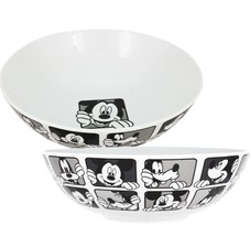 Disney Mickey Mouse and Goofy Grid 9.5” Ceramic Serving Bowl NWT Salad - Pasta - £14.11 GBP