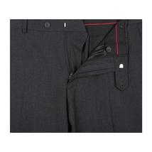 Men Renoir Flat Front Suit Separate Pants Slim Fit Soft Feel 202-1 Charcoal image 3