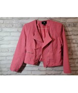 H&amp;M Women Blazer Twill Pink Full Zip Faux Pocket Zippered US 10, EUR 40 - $342.52 MXN