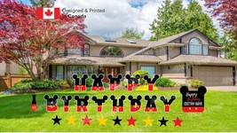 Happy Birthday (Black &amp; Red Mouse) Sign (24&quot; Tall) Letters (18&quot;) Sets (T... - $139.00