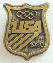 Olympic USA 1980 Belt Buckle-Solid Brass-USA-Vintage  - $14.99