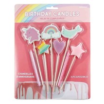 Unicorn Design Birthday Candles Cake Topper Decorations 8 Piece - £6.33 GBP