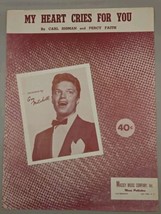 My Heart Cries For You By Carl Sigman Guy Mitchell-1950 Vintage Sheet Music - $14.37