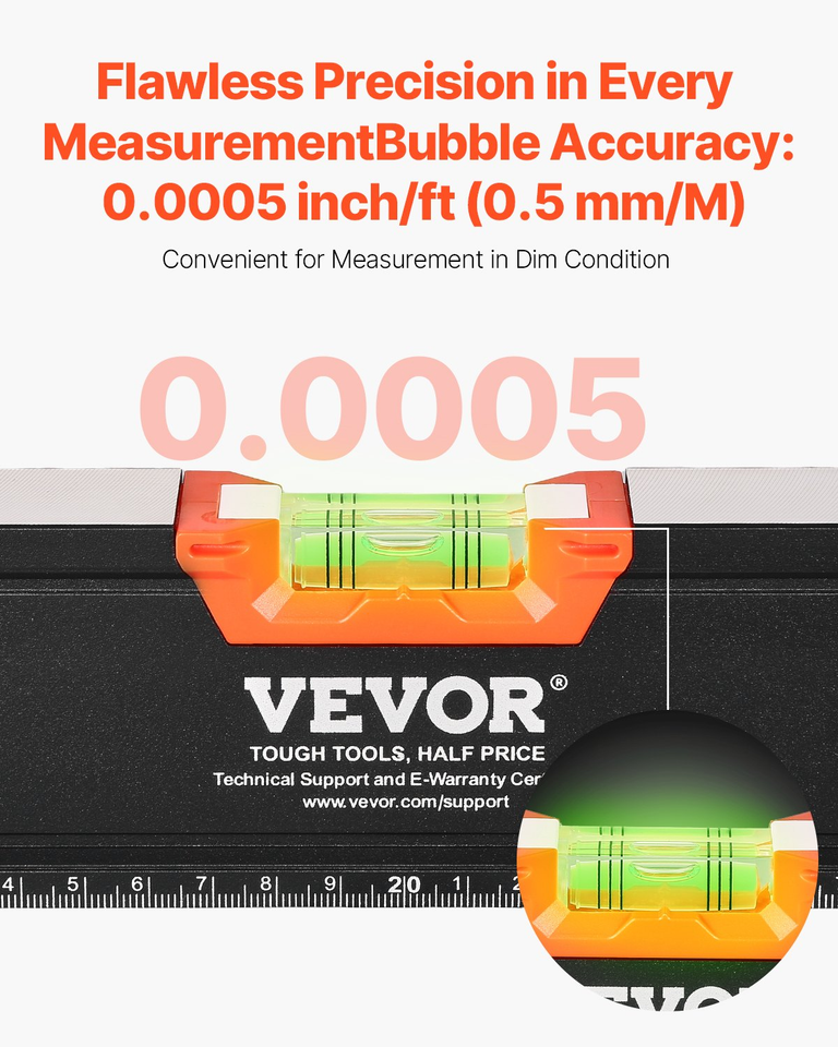 4-Piece Torpedo Level 48/24/16/10 Inch Aluminum Alloy Body with Bubble V... - $65.95