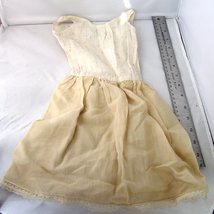  Vintage 1940&#39;s Doll Slip Dress White and Cream Sleveless Cotton - £11.79 GBP