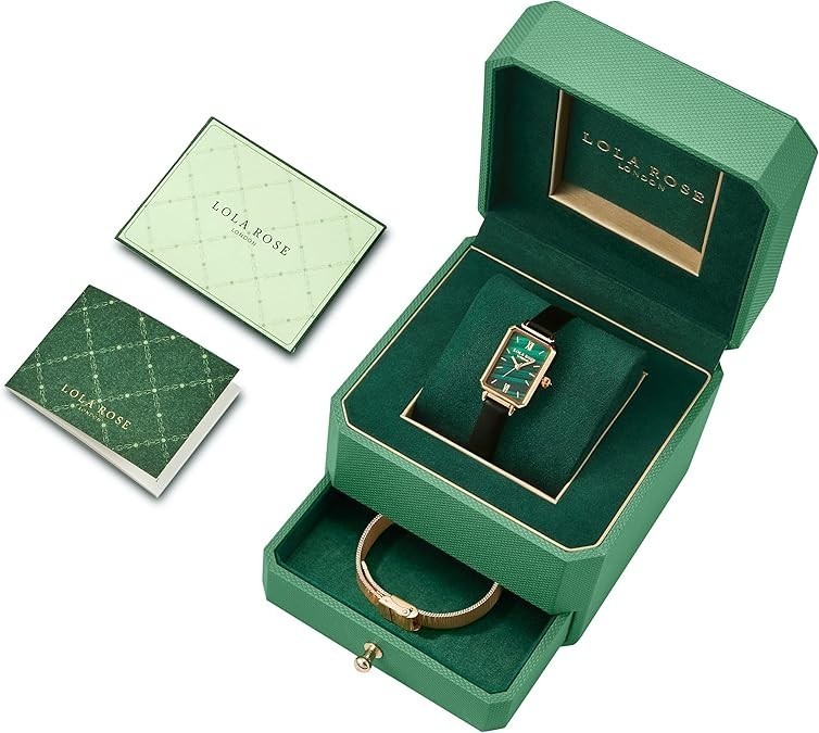 Lola Rose Dainty Women&#39;s Wrist Watch: Green Malachite Dial, Wrapped by S... - $119.95