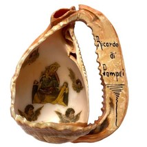 Helmet Conch Sea Shell 6” Ricordo Di Pompei Vtg Italy Souvenir Ave Maria - £26.40 GBP