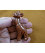 Y-GIR-ST-707) Orange Goldstone GIRAFFE gemstone carving FIGURINE giraffe... - $24.05 CAD