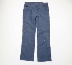 Vintage 70s Rockabilly Mens 38x34 Thrashed Wide Leg Bell Bottom Denim Jeans Pant - £77.19 GBP