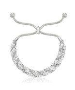 Crystals By Swarovski Slider Bracelet Sterling Silver Overlay Up to 9 In... - £34.84 GBP
