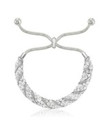Crystals By Swarovski Slider Bracelet Sterling Silver Overlay Up to 9 In... - $66.15 CAD