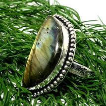 Labradorite Solid 925 Silver  Natural Gemstone Handmade Ring Jewelry - £5.07 GBP