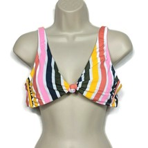 NWT California Waves Twist Front Bikini Swim Top Large Mulitcolor Stripe... - $18.89 CAD