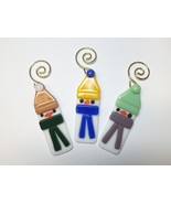 Fused Glass Snowman Ornaments Set of 3 - £21.23 GBP