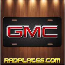 GMC Inspired Art on Black Simulated Carbon Fiber Aluminum license plate Tag - £14.29 GBP