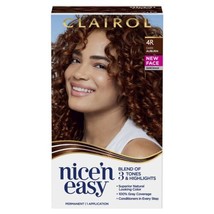 Clairol Nice&#39;n Easy Permanent Hair Dye, 4R Dark Auburn Hair Color, Pack of 1 - £9.47 GBP
