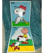 Set 2 Playskool Vtg Peanuts Wood Tray Frame Puzzles Snoopy Charlie Brown... - $354.25 MXN