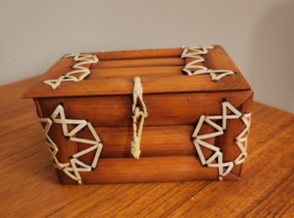 Vintage NUMI TEA Box Handcrafted Bamboo 6&quot; X 3&quot; X 3&quot; - $12.21 CAD