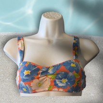 Gilly Hicks Lace Bralette Small Orange Blue Adjustable Straps Cotton Ble... - $124.42 MXN
