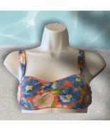 Gilly Hicks Lace Bralette Small Orange Blue Adjustable Straps Cotton Ble... - $124.27 MXN