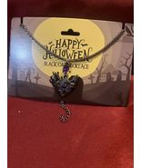 NWT Happy Halloween Black Cat Necklace Purple Jewel Costume Accessory - $232.71 MXN